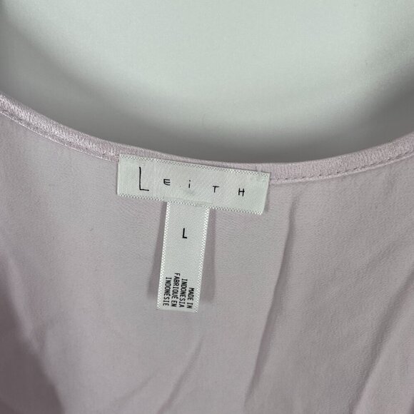 NWT Nordstrom Leith pale purple tie top sz L - Picture 6 of 12